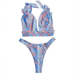 Strawberry Milk Mob Aquamarine Bikini Set size Medium top/ Large bottom NWT